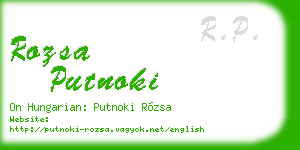 rozsa putnoki business card